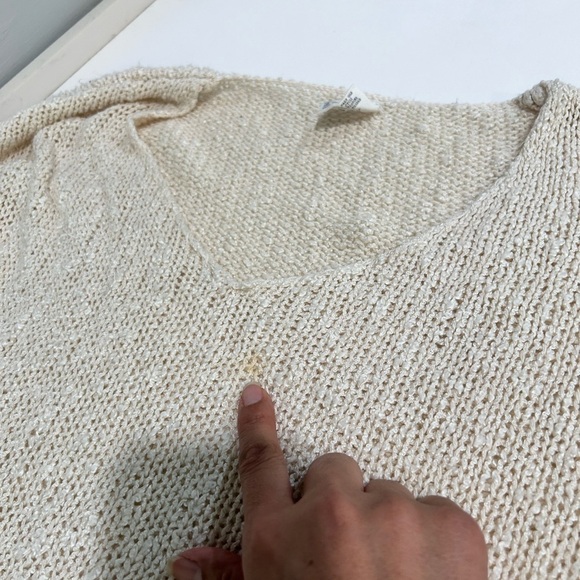 Essentials Cream V neck Sweater - Picture 6 of 16